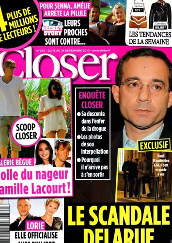 Closer 275 - Jl Delarue - Valérie Bègue - Camille Lacourt - 18/09/2010