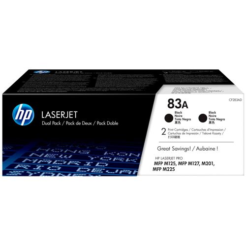 HP Pack de 2 toners LaserJet 83A noir authentiques