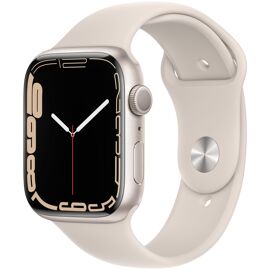 Apple Watch Series 7 (GPS) - 45 mm - aluminium droit - Montre connectée avec bracelet sport - fluoroélastomère - droit - taille du bracelet : Normal - 32 Go - Wi-Fi, Bluetooth - 38.8 g