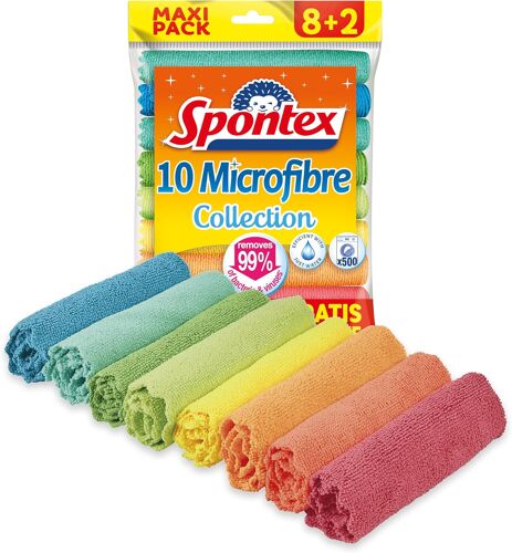 KALANKA-Lingettes Multi-usages en Microfibre 8+2 gratuites, 1 Paquet - Chiffons en Microfibre colorés