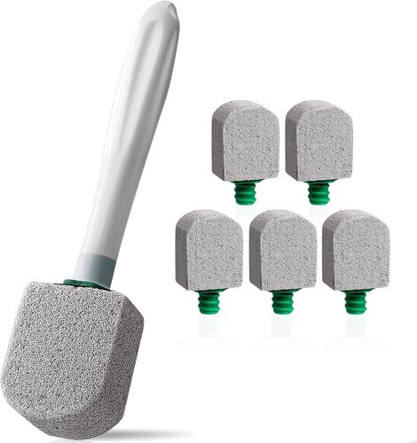 KALANKA-Pierre Ponce Brosse WC, 6 PièCes Pumice Stone avec 1 PoignéE, Bloc Nettoyant WC, Nettoyant WC en Pierre Ponce, Pour Le Nettoyage Salle de Bain, L'éVier de Cuisine, Toilettes