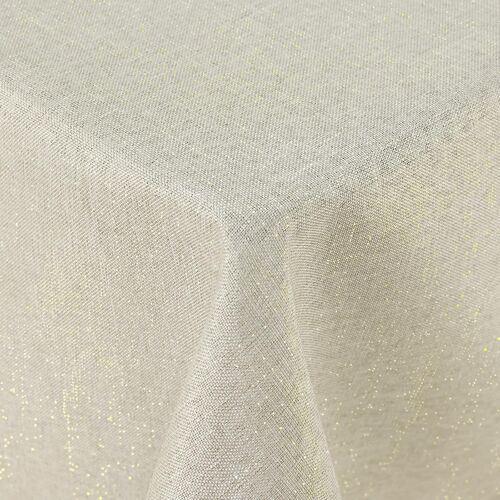 Kalanka-Nappe À Paillettes - Aspect Lin - Lavable - Rectangulaire - 100 X 140 Cm - Effet Lotus - Imperméable - Anti-Taches - Beige