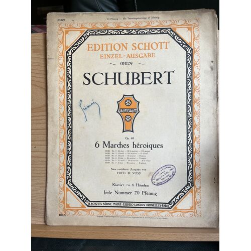 Schubert 6 Marches Héroïques Pour Deux Piano Op. 40 Fred M. Voss Ed. Schott