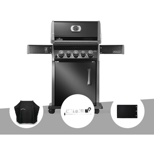 Barbecue à gaz Rogue 425 RB 3 brûleurs + 1 réchaud latéral + 1 brûleur rôtissoire + Housse de protection + Rôtissoire + Plancha - Napoléon