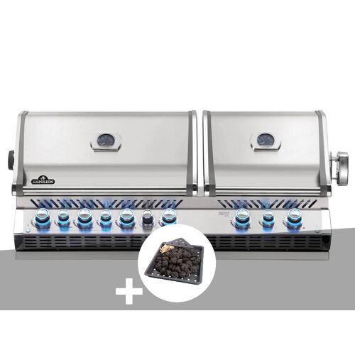 Barbecue gaz encastrable Prestige Pro 825 inox 4 brûleurs + Plateau charbon - Napoléon