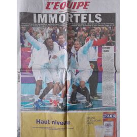 Journal L'Équipe N°21215 Lundi 13 Août 2012 "Immortels" (Equipe De France Handball, Jeux Olympique )