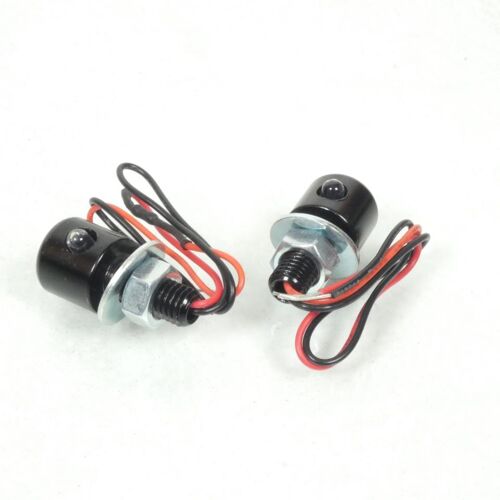 Paire Éclairage De Plaque Led 12v Anodisé Noir Pour Moto Scooter M8x125 Neuf