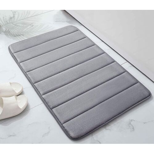 KALANKA-Tapis de bain antidérapant en mousse à mémoire de forme, extra doux et confortable, super absorbant l'eau, tapis de bain pour sol de salle de bain, lavable en machine, plus facile à sécher, p