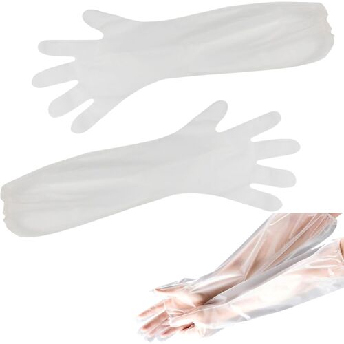 KALANKA-30pcs Gants Longs en Plastique Vétérinaire,Gants D'insémination Jetables,Gants Imperméables Transparents Jetables,Gants D'insémination Artificielle,Vétérinaires,Clair