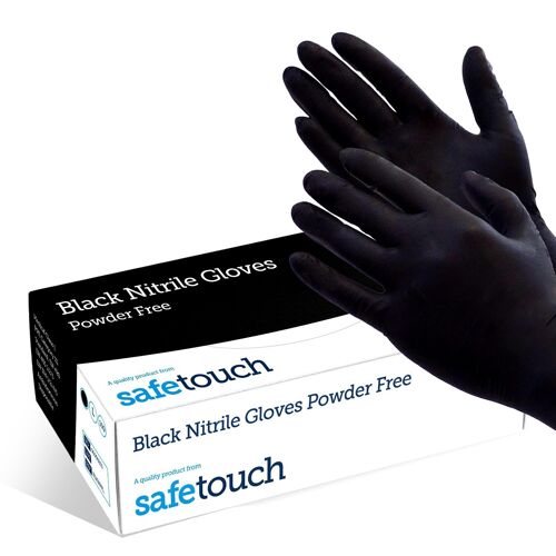 Kalanka-Gants En Nitrile Just Health | Sans Poudre, Sans Latex, Ambidextres, Jetables, Souples Et Durables | Usage Polyvalent | Gants En Nitrile Noirs | 100 Unités - M