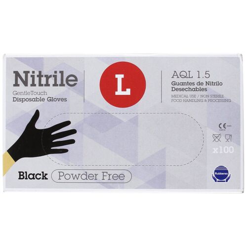 KALANKA-Touche de douceur 0646 Gants jetables en nitrile, taille L, Noir