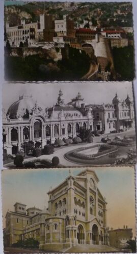 Lot 3 Cartes Anciennes N&b Monaco