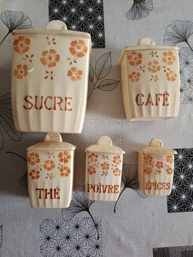 5 Pots À Épices Vintage