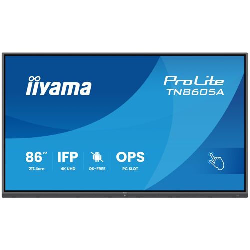 iiyama ProLite TN8605A-B1AG - 86" écran LCD rétro-éclairé par LED - signalétique numérique interactive - avec écran tactile (multi-touch) / capacité PC en option (slot-in) - 4K UHD (2160p) 3840 x 2160