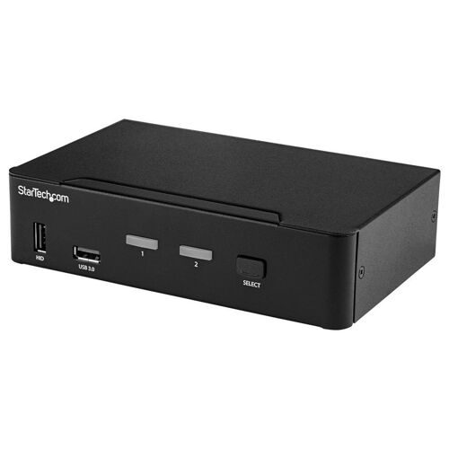 StarTech.com KVM switch écran clavier souris USB à 2 ports DisplayPort 4K 60 Hz - Commutateur KVM DP 1.2 avec hub USB 3.0 (SV231DPU34K) - Commutateur écran-clavier-souris/audio/USB - 2 x KVM / audio / USB - de bureau - Conformité TAA