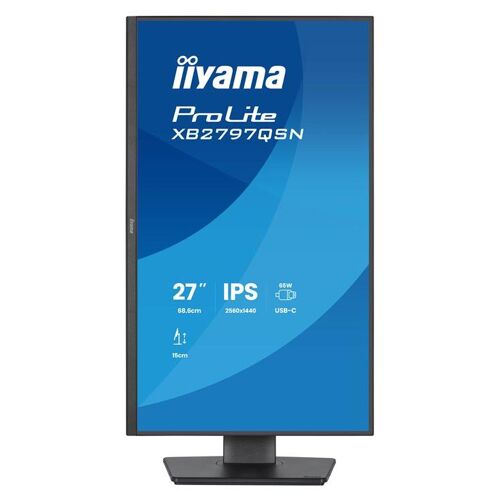 iiyama ProLite XB2797QSN-B1 - Écran LED - 27" - 2560 x 1440 QHD @ 75 Hz - IPS - 350 cd/m² - 1000:1 - 1 ms - HDMI, DisplayPort, USB-C - haut-parleurs - noir, mat