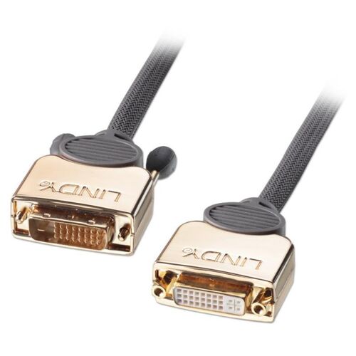 Lindy 37152 câble DVI 5 m DVI-D Noir et Or
