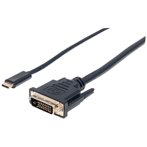 Manhattan 152457 câble vidéo et adaptateur 2 m USB Type-C DVI Noir