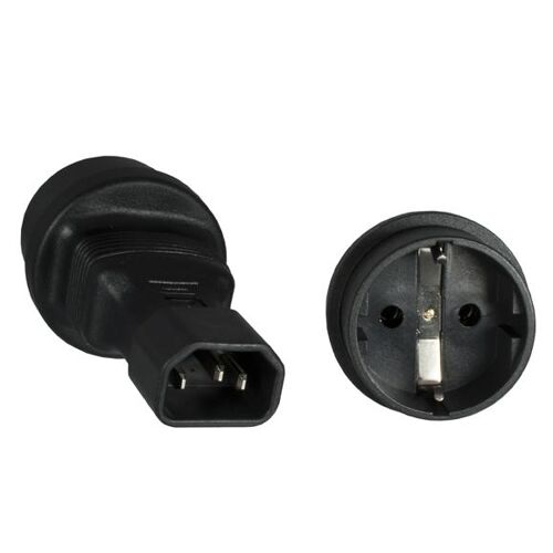 DINIC CB-A-3223 changeur de genre de câble C14 CEE 7/3 Noir