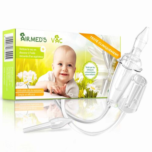 Mouche Bebe Airmed's Vac. Cliniquement Testé, Sûr Et Doux. Aspirateur Nasal Bébé