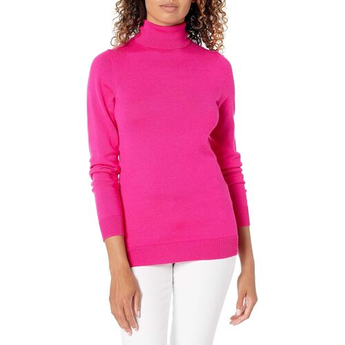 Pull Col Roulé Léger À Manches Longues Pour Femme Amazon Essentials, Coupe Classique (Disponible En Grandes Tailles), Rose Vif, Taille M