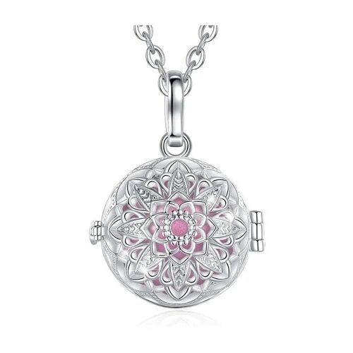 Collier Bola De Grossesse Cage Fleur Etoilée Boule Rose