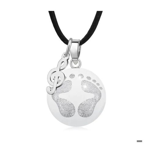 Collier Bola De Grossesse Empreinte De Pieds Et Note De Musique