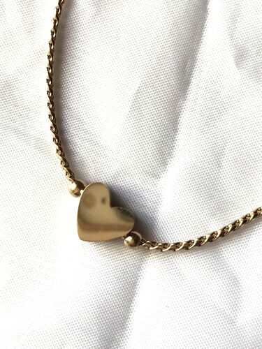 Collier Pendentif Petit C?ur Amour Minimaliste Chaîne Fine Rigide Bijou Doré Fantaisie Femmes