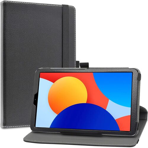 ELVORIX-pour Redmi Pad SE,Slim PU Cuir Etui et Pliable Stand Folio Coque Couverture pour Xiaomi Redmi Pad SE (8.7 Pouces), Noir