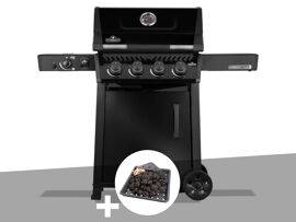 Barbecue gaz Freestyle 425 noir PRO 4 brûleurs + 1 sizzle zone + Plateau charbon - Napoléon