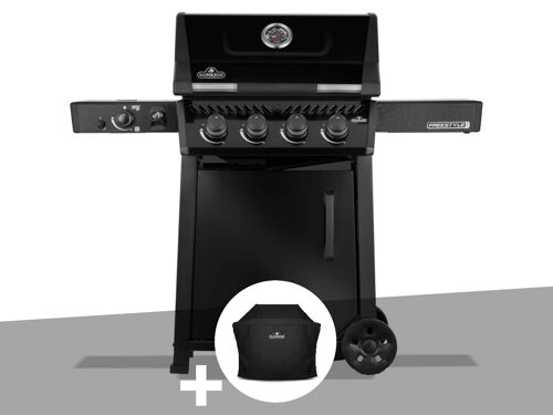 Barbecue gaz Freestyle 425 noir PRO 4 brûleurs + 1 sizzle zone + Housse - Napoléon