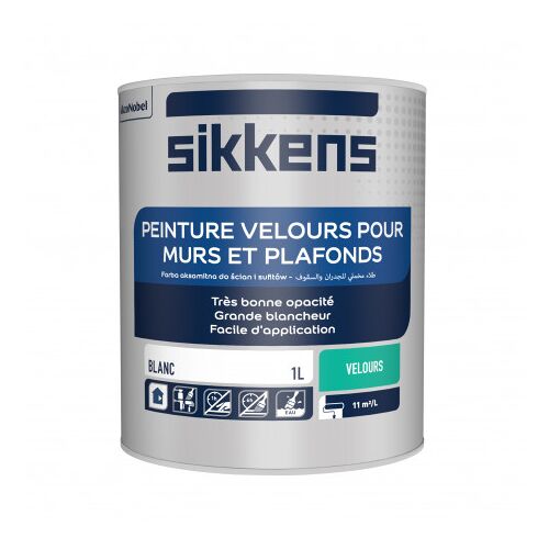 Peinture murs et plafonds 1L Blanc velours
