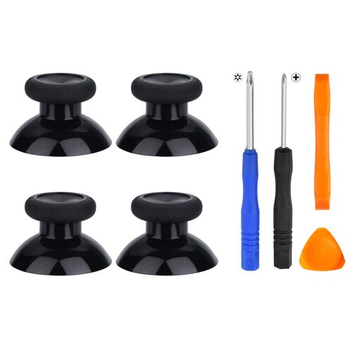 inRobert 4pcs Replacement thumbsticks, Screwdriver, PRY tool for Xbox One / PS4 Controllers, Black Analog Grip for Xbox one s