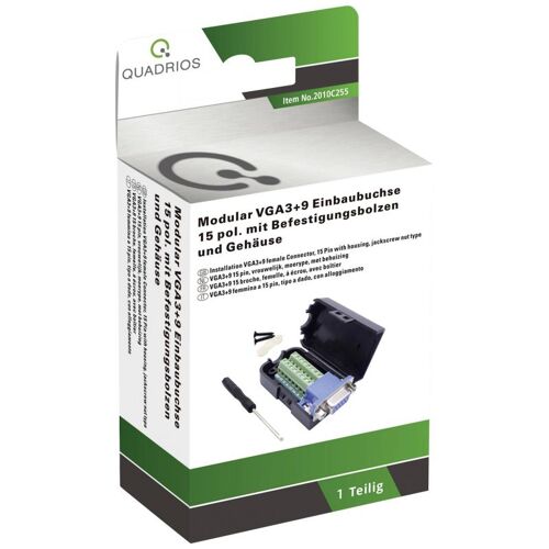 Quadrios 2010C255 VGA-Steckverbinder Buchse, gerade Polzahl (num): 15 Schwarz 1 Set (2010C255)