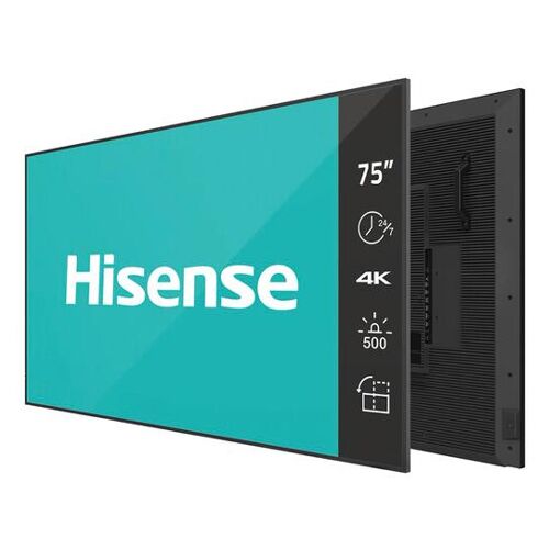 Hisense 75DM66D Écran d'affichage dynamique 75" LED Wifi 500 cd/m² 4K Ultra HD Noir Intégré dans le processeur Android 11 24/7