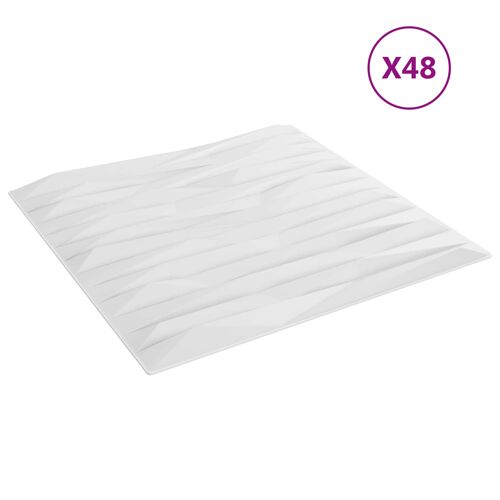 vidaXL Panneaux muraux 48 pcs Pierre Blanche 50 x 50 cm Mousse XPS