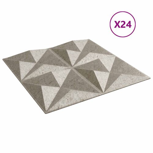 vidaXL Panneaux muraux 24 pcs Béton Origami 50 x 50 cm Mousse XPS