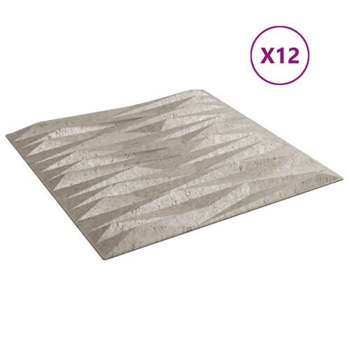 vidaXL Panneaux muraux 12 pcs Béton Pierre 50 x 50 cm Mousse XPS