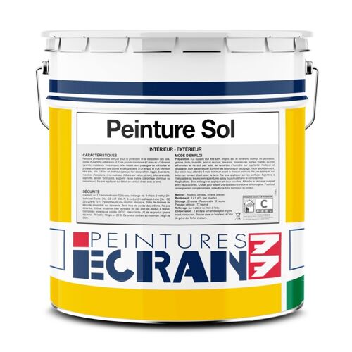 Peinture sol professionnelle, satin, peinture opacifiante, sans odeur, protège, décore, intérieur, extérieur, HydroSol ECRAN 77 15 litres Blanc