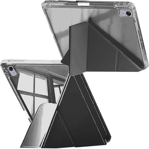 ELVORIX-Coque Compatible avec Huawei MatePad 11.5 / Huawei MatePad Air 11,5 Pouces 2023 avec Porte-Pencil, Transparente Antichoc, Support Pliable 6 en 1, Réveil/Sommeil Auto, Noir