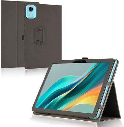 ELVORIX-Coque Compatible avec DOOGEE T36, Housse Etui de Slim Léger avec Dragonne, PU Flexible Cover avec Multi-Angle Fonction Support, Noir