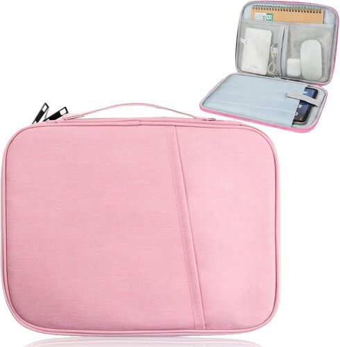 ELVORIX-9-11"" Étui pour Tablette, Housse Tablette avec Poignée, Protection Compatible avec iPad Pro/Air 11"", iPad A16 11"".Gen 10,9"", iPad Pro 11 M4, Galaxy Tab A9+/S9 FE, avec Compartiments (Rose)
