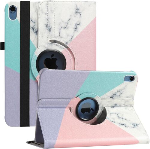 ELVORIX-Étui Rotatif pour iPad 11e génération (A16) 2025/iPad 10ème génération 10,9"" 2022, Rotation à 360 degrés, étui de Protection avec Support, Activation/désactivation Automatique (marbre)