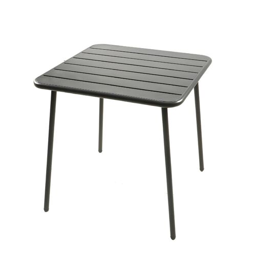 Table Carrée 4 Places 70x70cm Gris Foncé Bergame