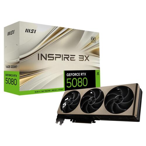 MSI GEFORCE RTX 5080 16G INSPIRE 3X OC carte graphique NVIDIA 16 Go GDDR7