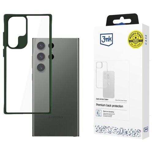 3MK Satin Armor Case+ coque pour téléphone 6.8" Housse Vert et Transparent pour Samsung Galaxy S24 Ultra