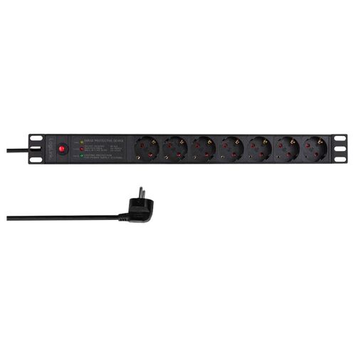 LogiLink PDU7C02 unité de distribution d'énergie 7 sorties CA 1U Noir