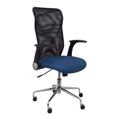 Chaise de bureau - PIQUERAS ET CRESPO - Minaya - Similicuir bleu marine - Ergonomique - Réglable en hauteur