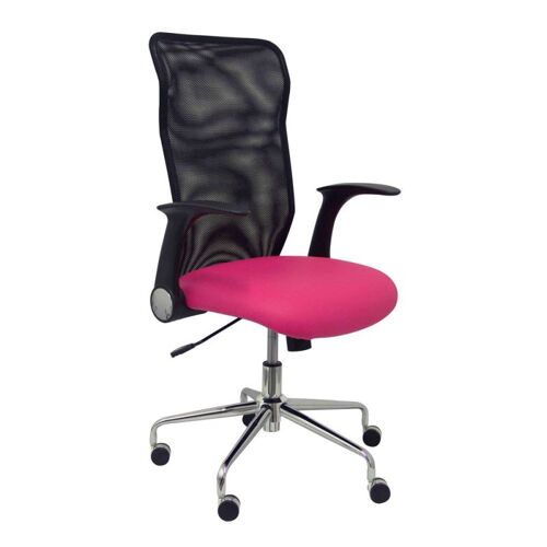 Chaise Ergonomique - PIQUERAS Y CRESPO - Rose - Dossier en Maille - Accoudoirs Réglables - 1 Place