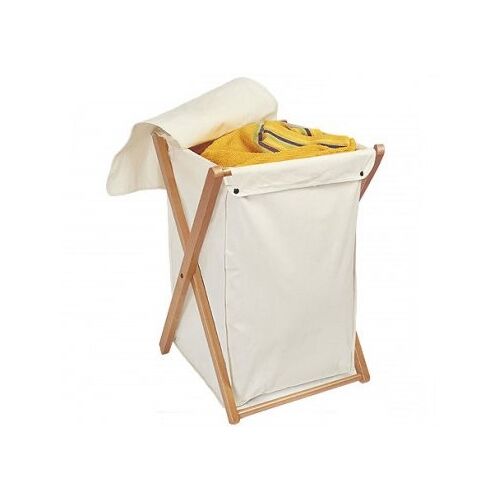 Foppapedretti Angel panier à linge Rectangulaire Hêtre, Coton, Plastique, Contre-plaqué Beige et Noir